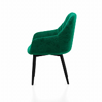 Кресло Софи велюр (каркас черный тк. коллекции Nella зелёный 089)