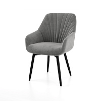 Кресло Софи велюр (каркас черный тк. коллекции Nella серый 060)